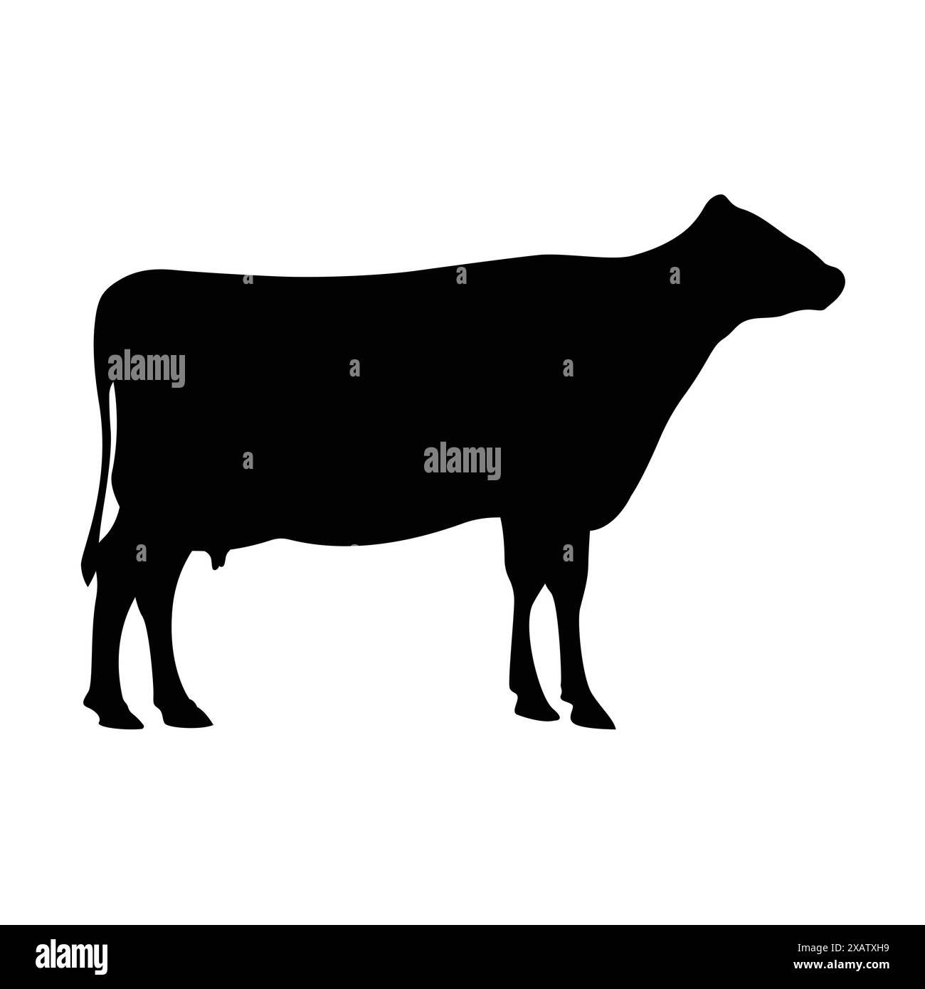 Icona del vettore ombra della mucca. Ombreggiatura vettoriale icona mucca eid ul adha Illustrazione Vettoriale