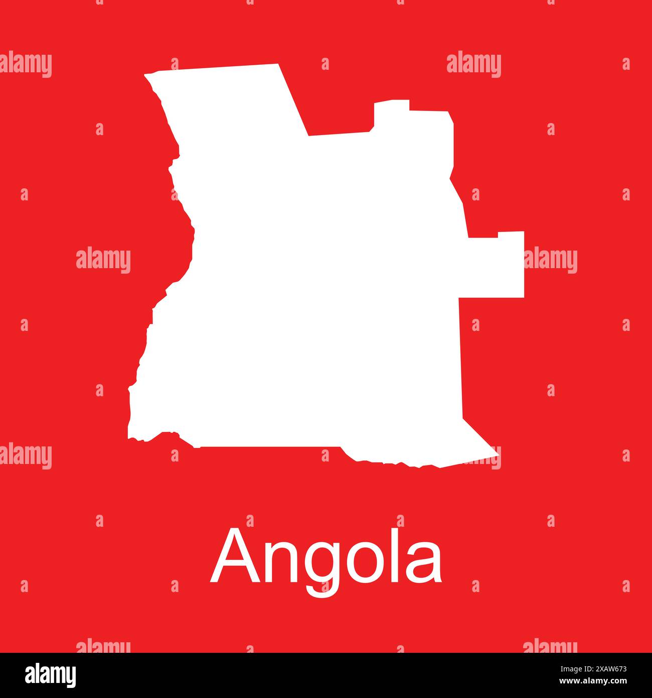 Icona della mappa dell'Angola, Paese dell'Angola nel continente africano disegno illustrativo Illustrazione Vettoriale