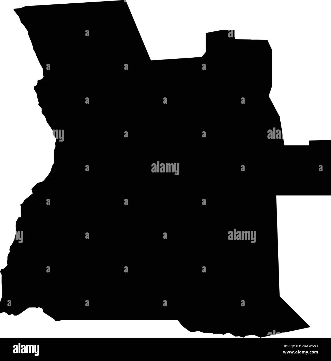 Icona della mappa dell'Angola, Paese dell'Angola nel continente africano disegno illustrativo Illustrazione Vettoriale