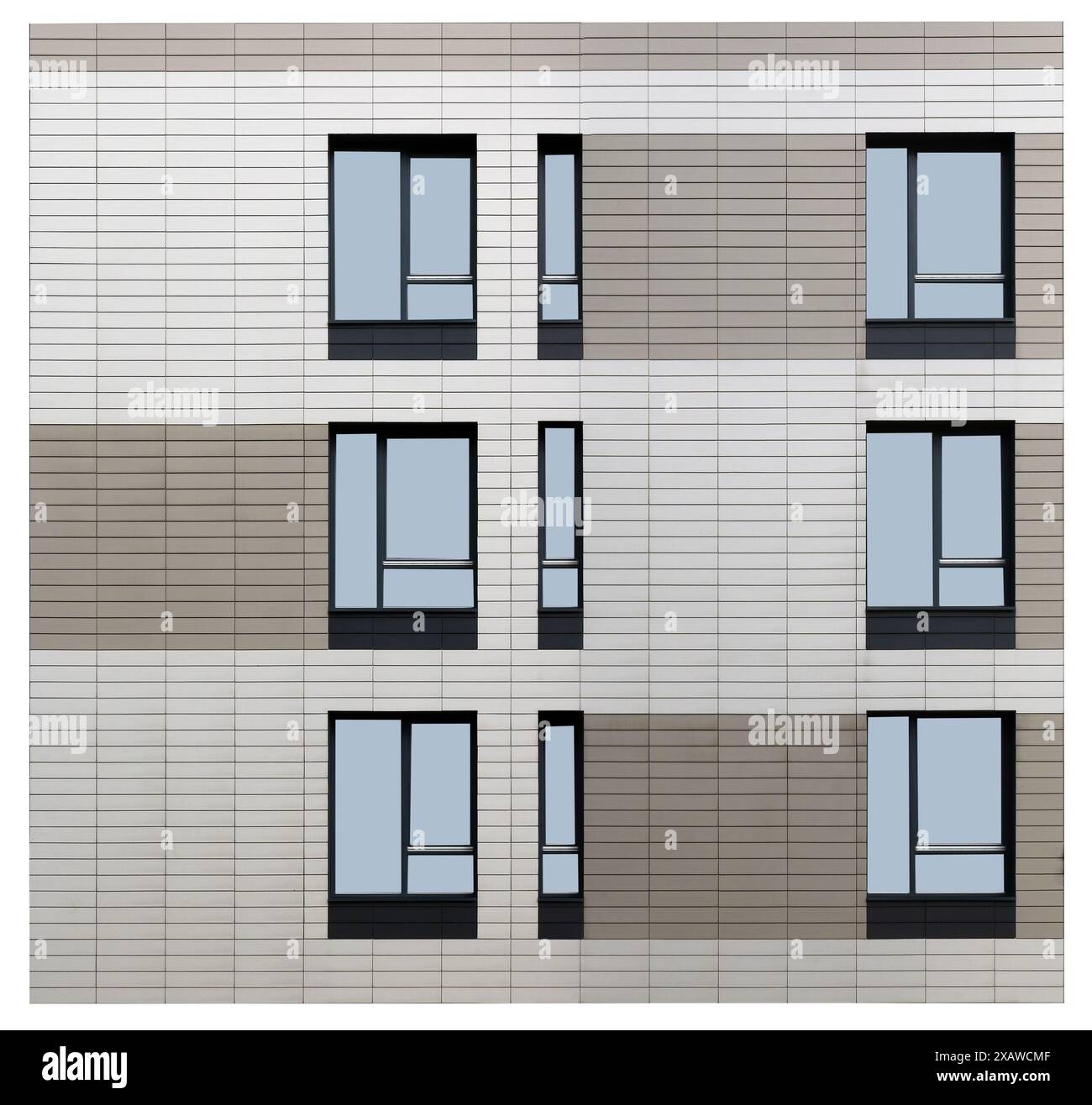 Piastrelle di ceramica rettangolari sono utilizzate per decorare le pareti di un edificio residenziale Foto Stock