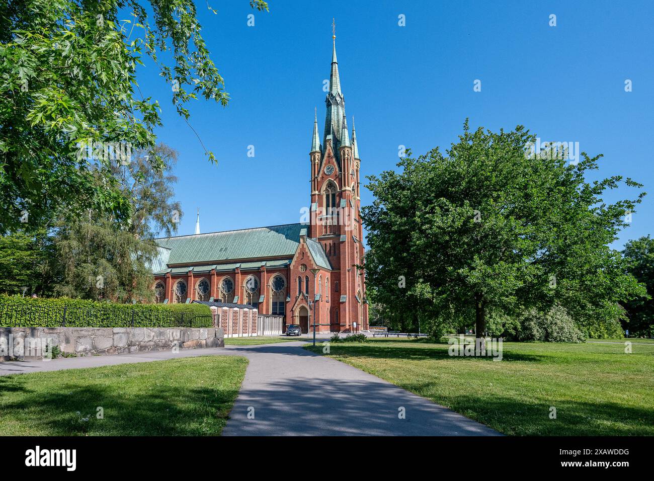 Chiesa di Matteus a Norrkoping. La chiesa situata a Folkparken, un parco cittadino di Norrkoping, fu aperta nel 1892. Foto Stock