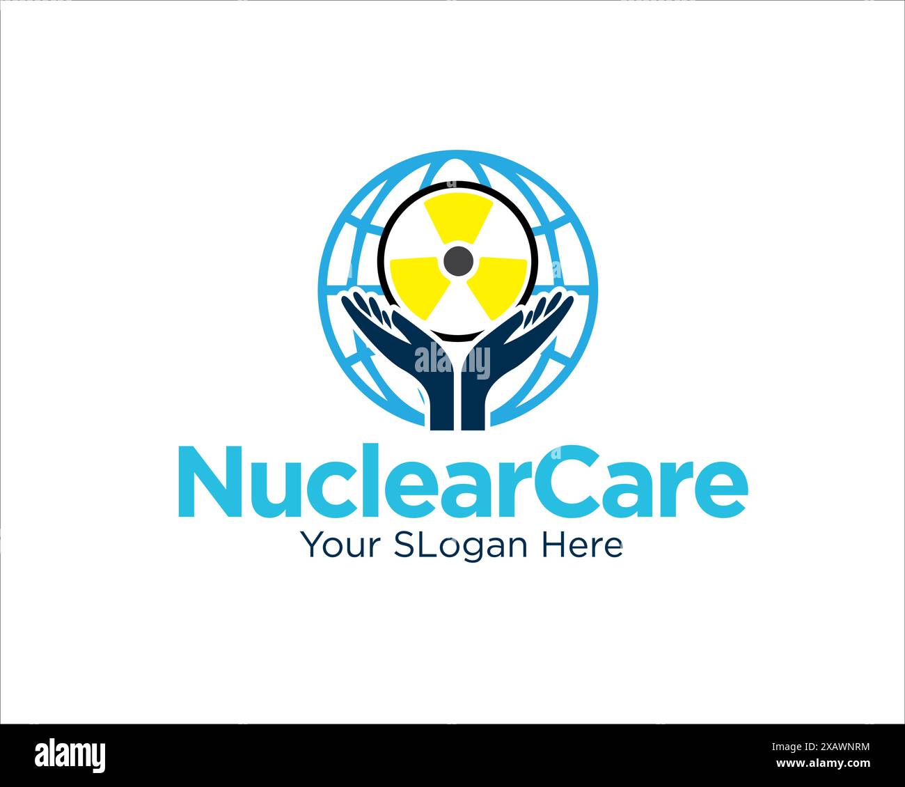 ricerca di cure nucleari nel mondo disegni di logo per il servizio medico Illustrazione Vettoriale