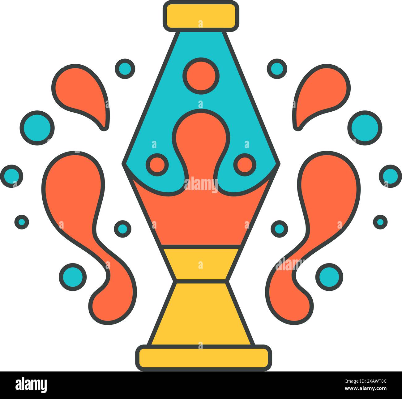 Magic lampada astratta mistero vaso con multicolore gocce pop art grovy t shirt stampa vettoriale cartoon illustrazione. Esoterico globale ondare energia com Illustrazione Vettoriale