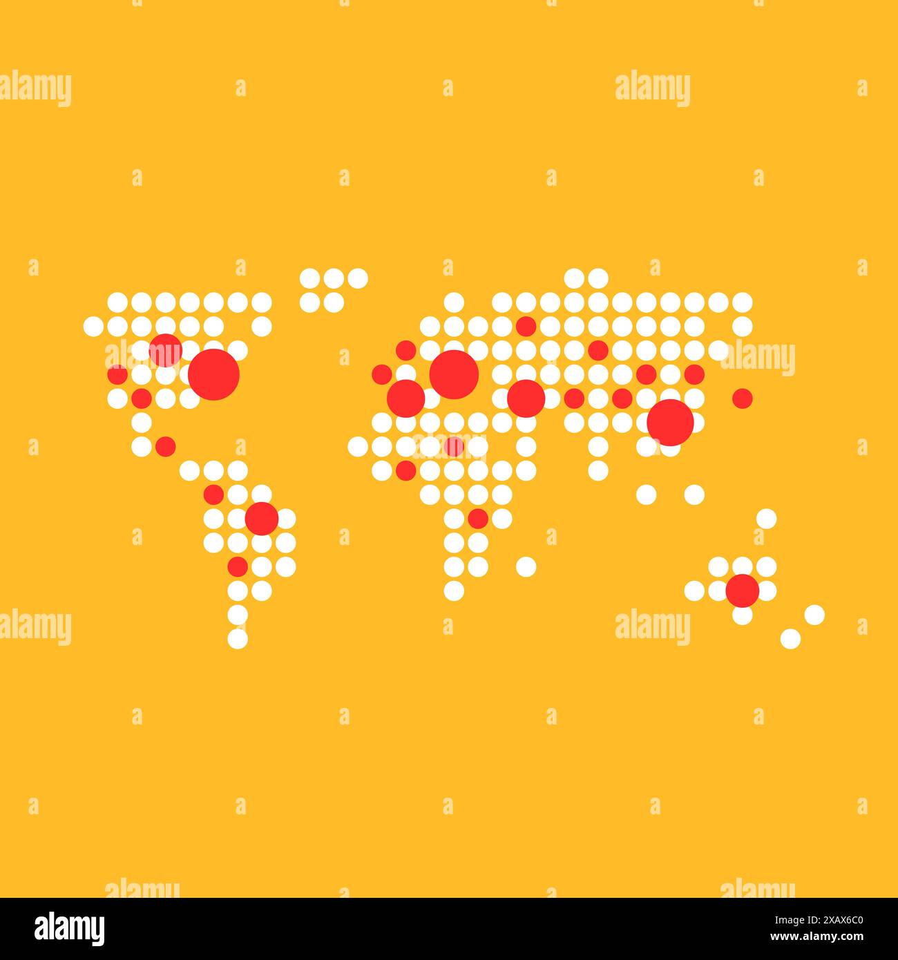 mappa del mondo bianco da punti come statistiche Illustrazione Vettoriale