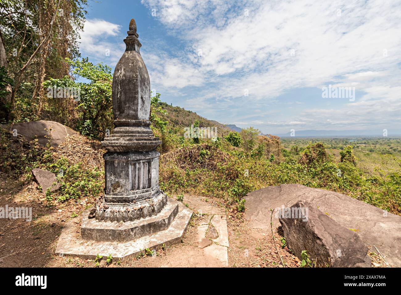 Wat Pho (o Wat Phu) rovina del tempio sito UNESCO, Champasak, Laos Foto Stock