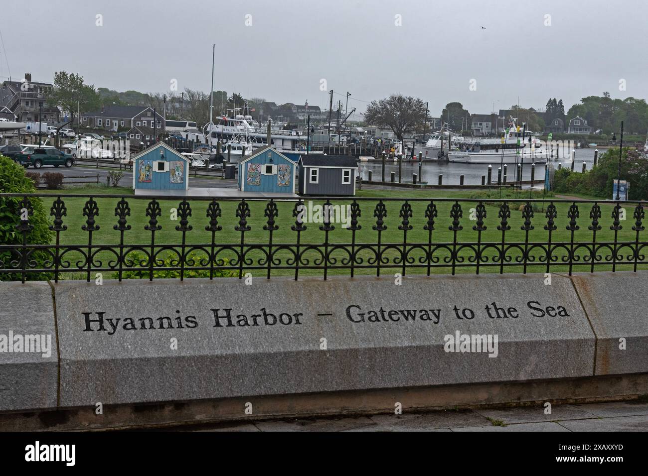 Hyannis Harbor, il villaggio di Hyannis Port, Hyannis;, Massachusetts, Cape, Cod, Stati Uniti Foto Stock