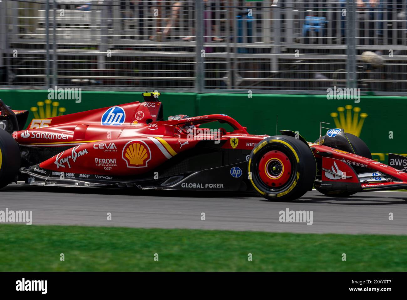 Montreal, Canada. 8 giugno 2024. Carlos Sainz Jr. Di Spagna alla guida della Scuderia Ferrari SF-24 Ferrari (55), durante il GP du Canada, Formula 1, sul circuito Gilles Villeneuve. Crediti: Alessio Morgese// Emage / Alamy live news Foto Stock