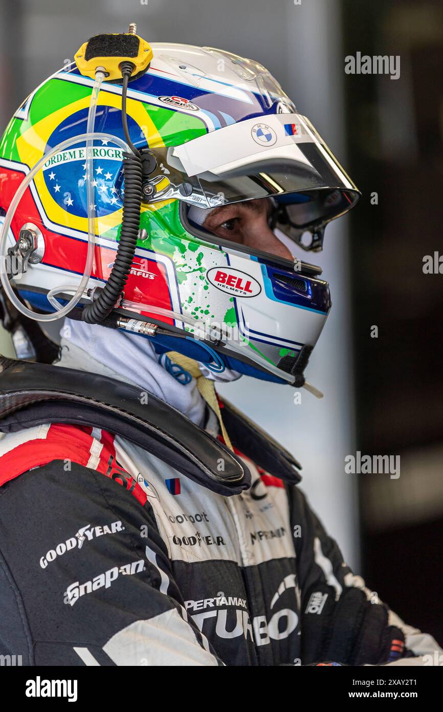 Le Mans, Francia, 09 giugno 2024#31 Team WRT (BEL) BMW M4 (LMGT3) - Augusto Farfus (BRA) durante la 92a edizione della 24 ore di le Mans, 4° round del 2024 FIA WEC World Endurance Championship, test Day, Circuit des 24H du Mans, 9 giugno 2024 a le Mans, Francia. Foto Kristof Vermeulen/MPS Agency Credit MPS Agency/Alamy Live News Foto Stock