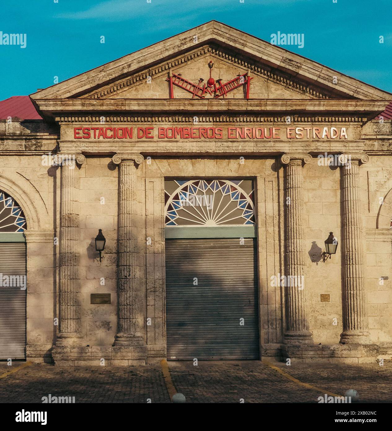 Stazione dei vigili del fuoco di Enrique Estrada, Matanzas, Cuba, America centrale Foto Stock