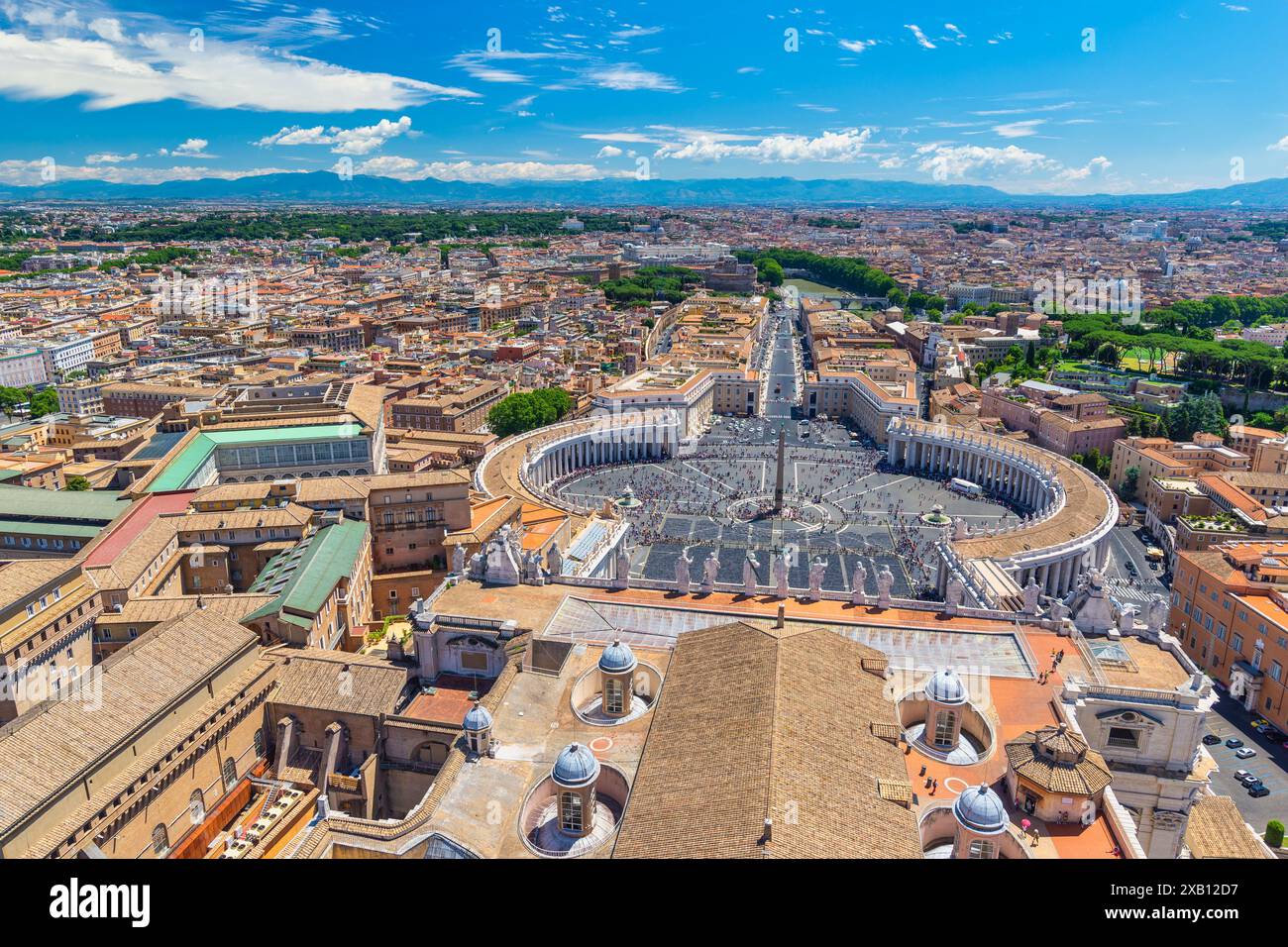 Roma Vaticano Italia, vista dall'alto dello skyline della città a St Piazza di Pietro Foto Stock