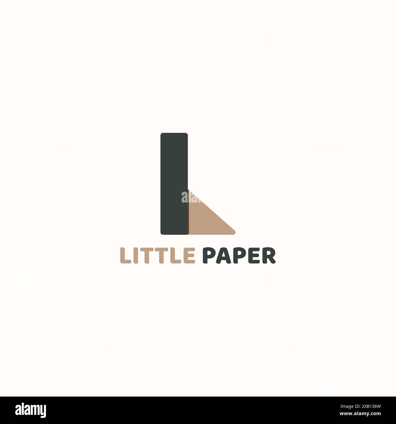 Un logo di carta piegata che forma una L in due colori. Illustrazione Vettoriale