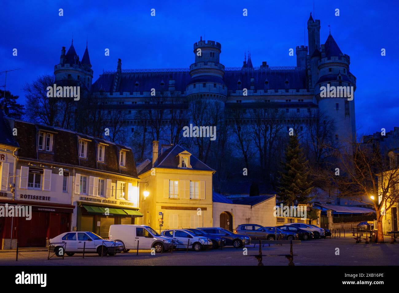 Castello Pierrefonds nel dipartimento dell'Oise vicino a Compiegne Foto Stock