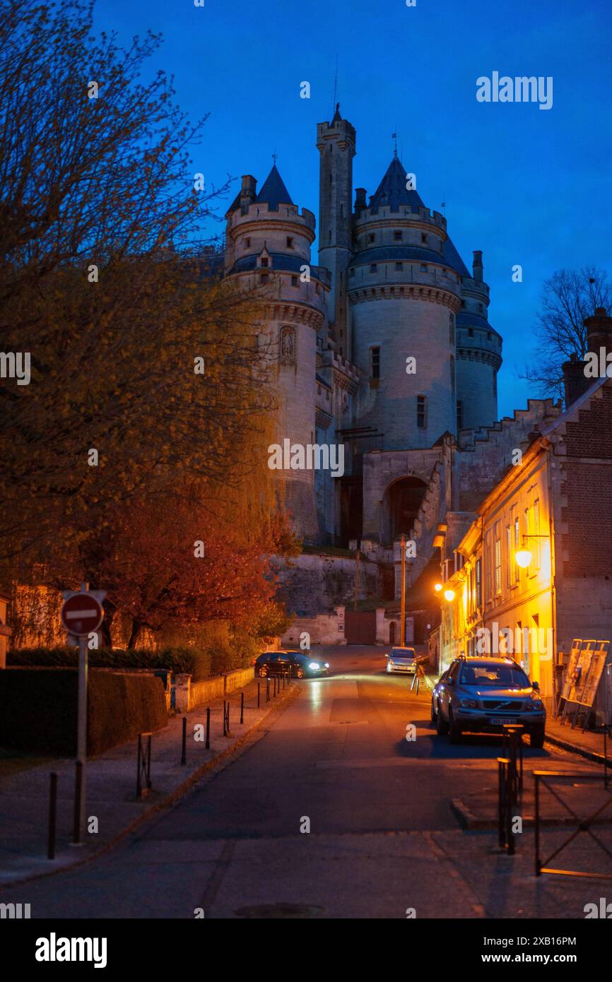 Castello Pierrefonds nel dipartimento dell'Oise vicino a Compiegne Foto Stock