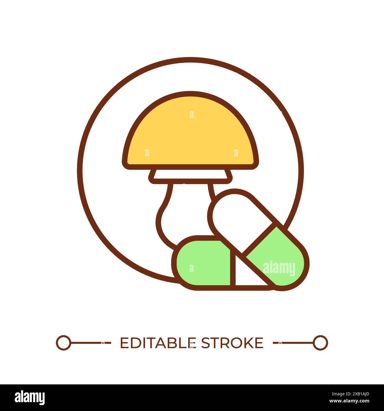 Icona di colore RGB con funghi medicinali Illustrazione Vettoriale