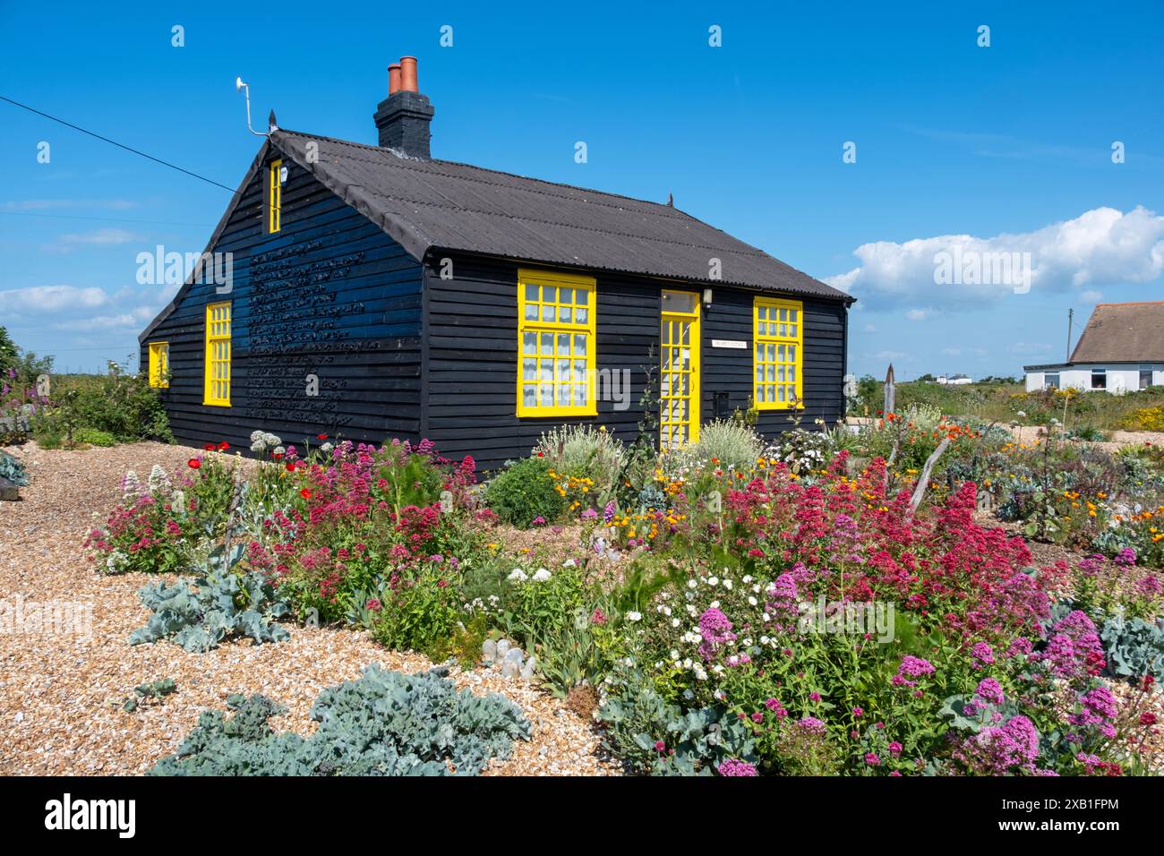 Prospect Cottage ex casa del regista Derek Jarman, Dungeness, Kent, Regno Unito Foto Stock