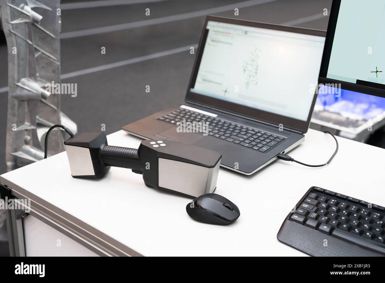 Scanner 3D per il reverse engineering. Foto Stock