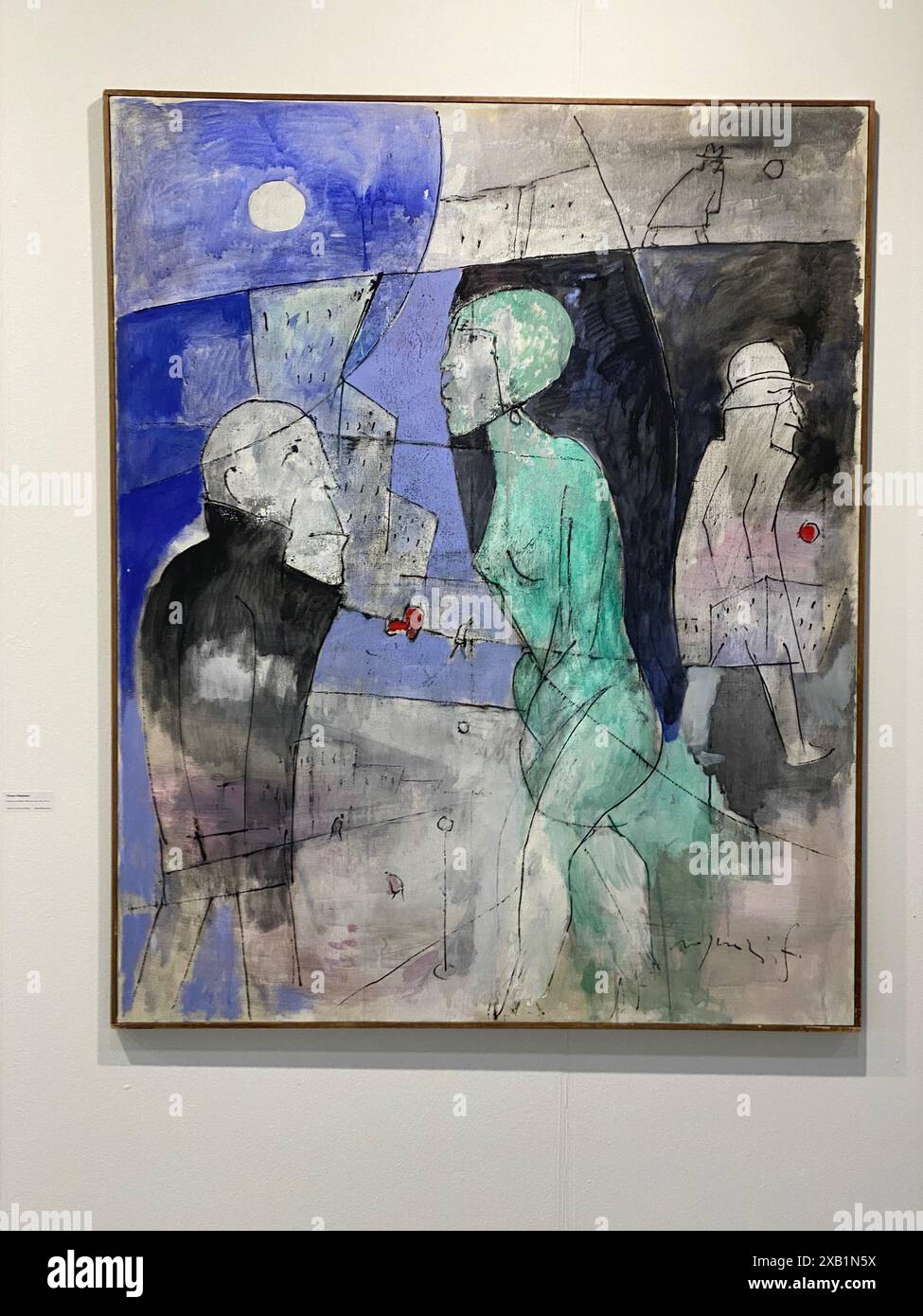 Cremona Italia - 22 marzo 2024 opere d'arte colorate che mostrano diversi stili di artisti emergenti in occasione di un evento di arte contemporanea italiana Foto Stock