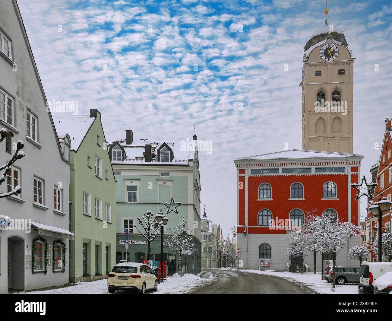 Geografia / viaggi, Germania, Baviera, Erding, torre cittadina, Schrannenhalle, linea lanky, ULTERIORI DIRITTI-CLEARANCE-INFO-NON-DISPONIBILI Foto Stock