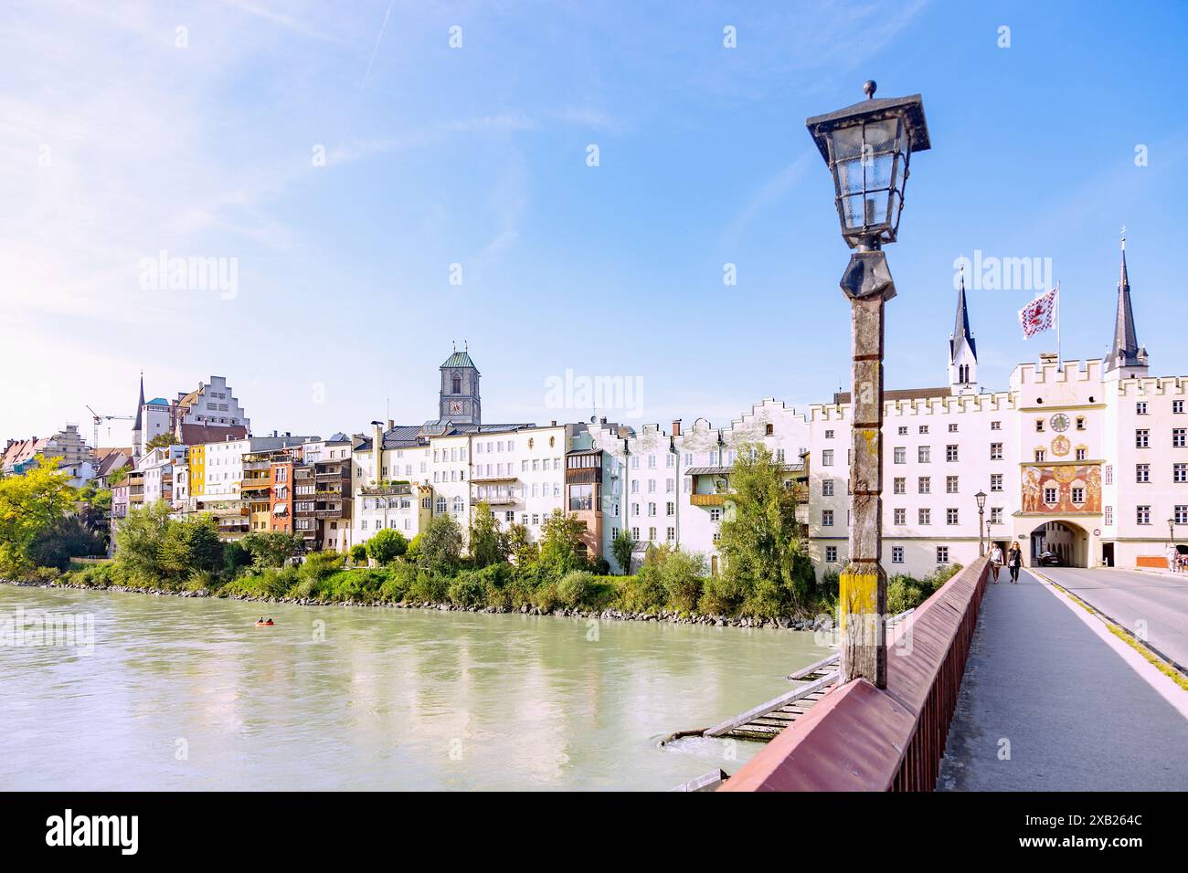 Geografia / viaggi, Germania, Baviera, castello di fossati in locanda, città vecchia, Inn River bridge, ULTERIORI DIRITTI-INFORMAZIONI-NON-DISPONIBILI Foto Stock