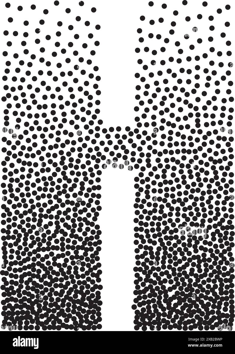 Lettera H venatura sfumata mezzitoni carattere tratteggiato vettoriale Illustrazione Vettoriale