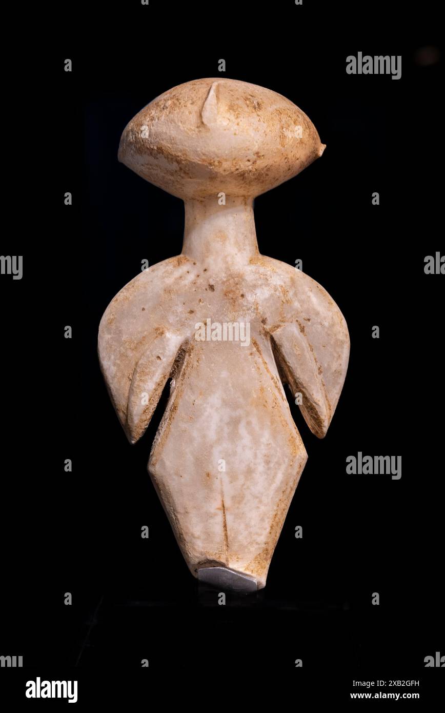 Statuetta del tipo Stargazer dal sito di Kilia, Anatolia occidentale, Turchia. Il tardo Calcolitico (4360-3500 a.C.). Foto Stock