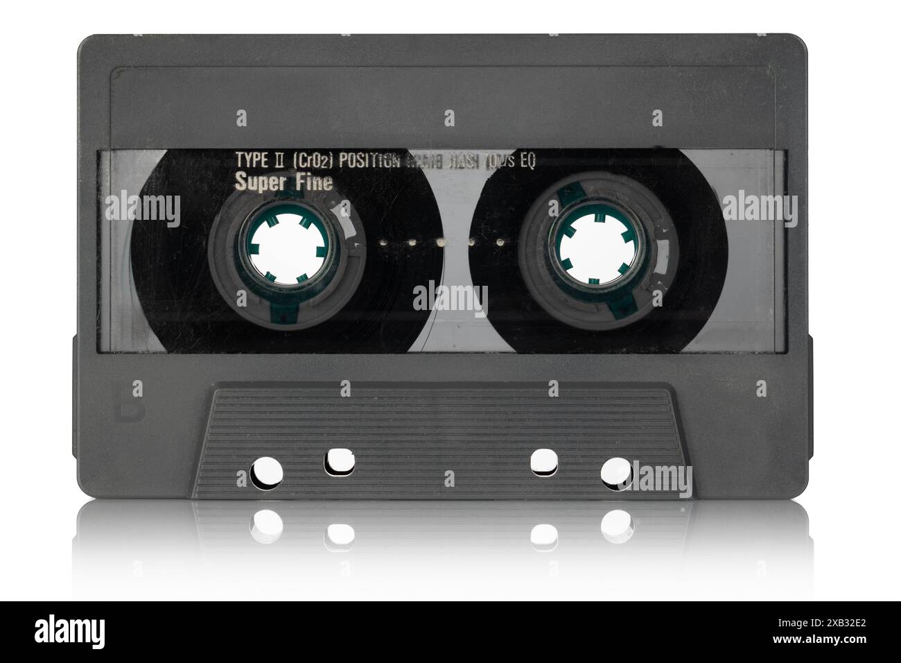 Nastro a cassetta nero con bobina verde Foto Stock