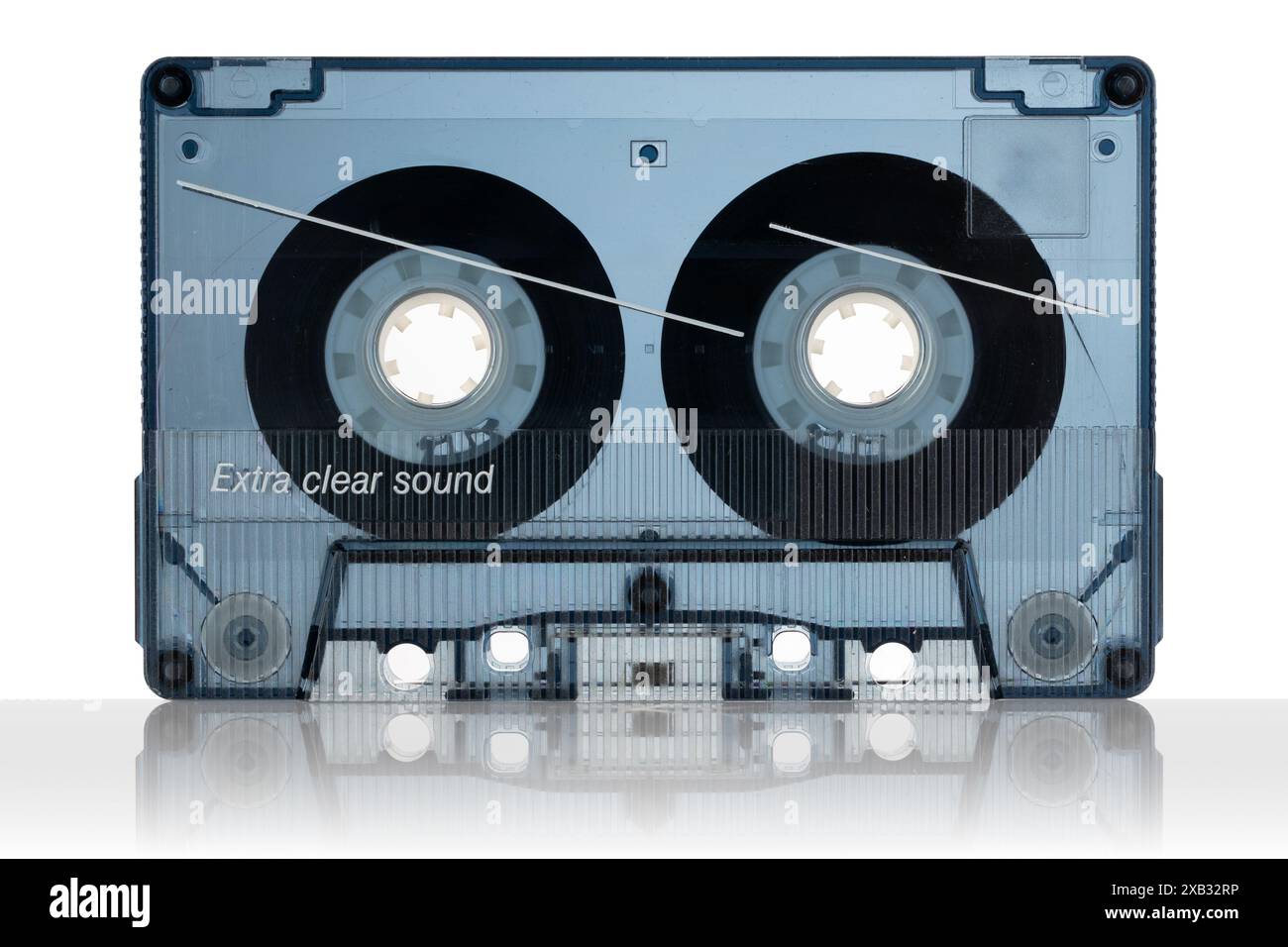 Cassetta audio trasparente blu Foto Stock