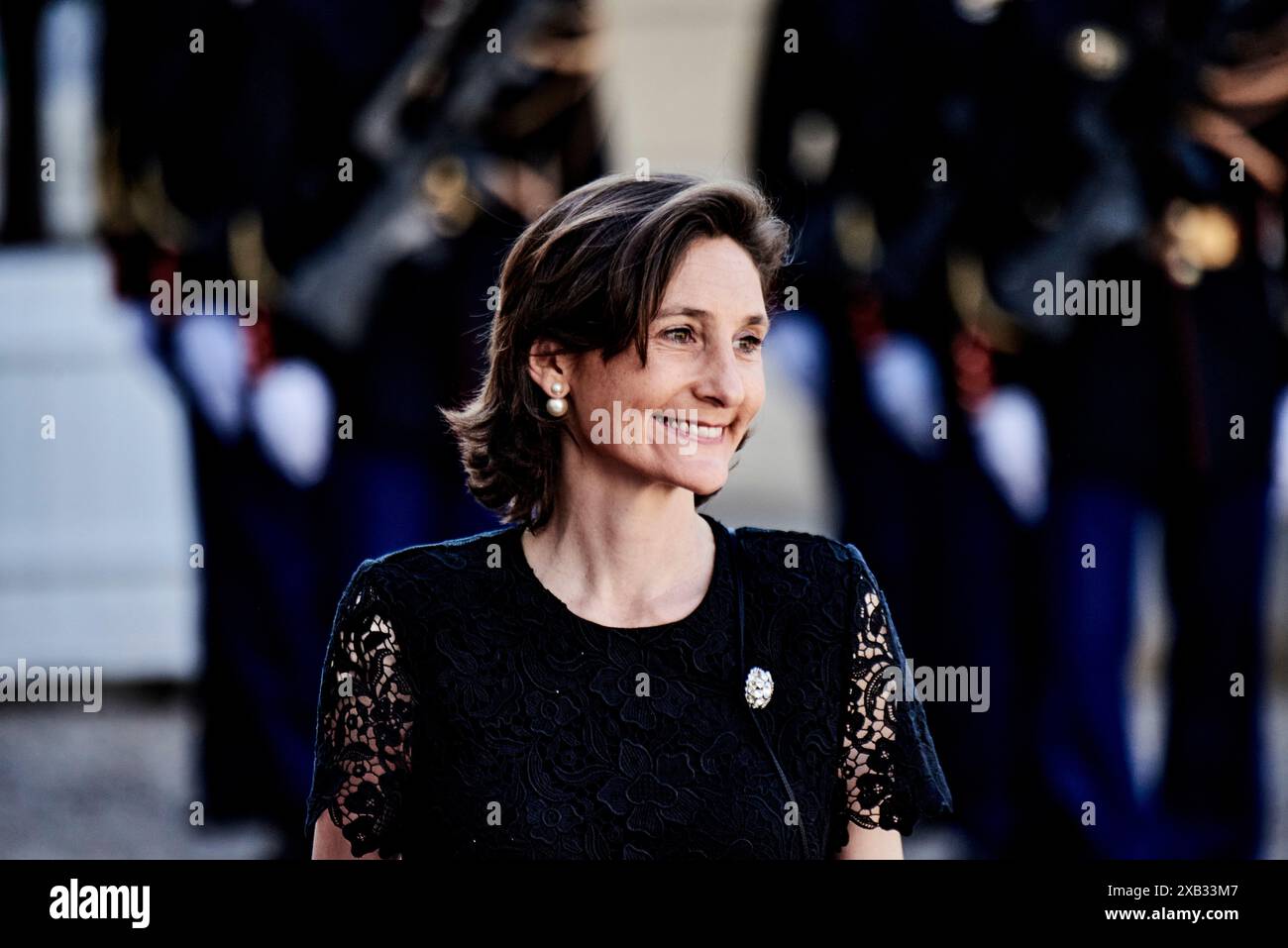 Antonin Burat/le Pictorium - visita di Stato del presidente degli Stati Uniti Joe Biden in Francia. 8 giugno 2024. Francia/Parigi - il Ministro dello Sport e dei Giochi Olimpici e Paralimpici Amelie Oudea-Castera durante una cena di stato all'Elysee Palace, a Parigi, l'8 giugno 2024, nell'ambito di una visita di Stato del Presidente degli Stati Uniti Joe Biden. Crediti: LE PICTORIUM/Alamy Live News Foto Stock