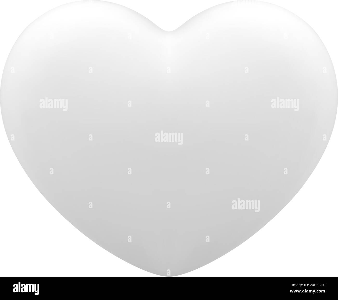 Palloncino bianco a forma di cuore in 3d lucido e romantico badge nuziale elemento decorativo alla moda realistico illustrazione vettoriale. Elegante carino amore innamorato della passione Illustrazione Vettoriale