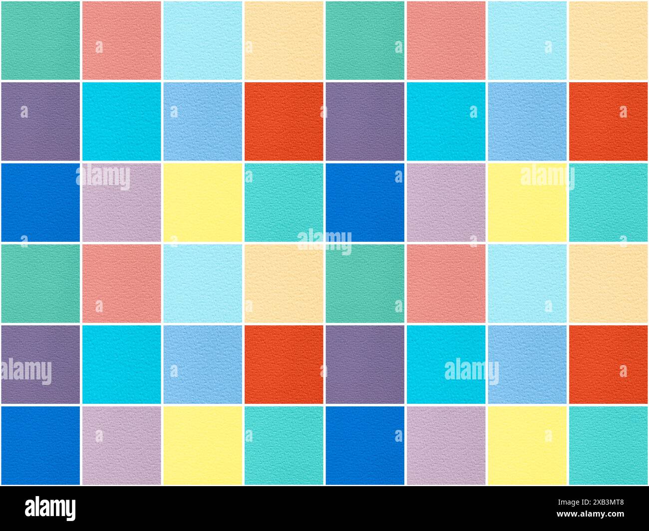 motivo a piastrelle di colore astratto senza cuciture: quadrati con carta a trama Foto Stock