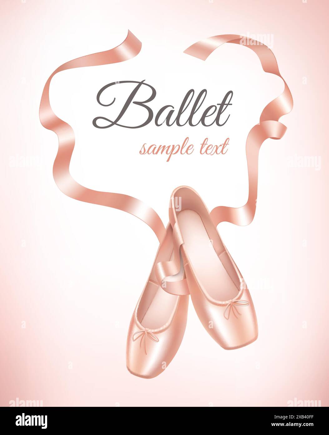 Composizione di scarpe da balletto su sfondo rosa Illustrazione Vettoriale