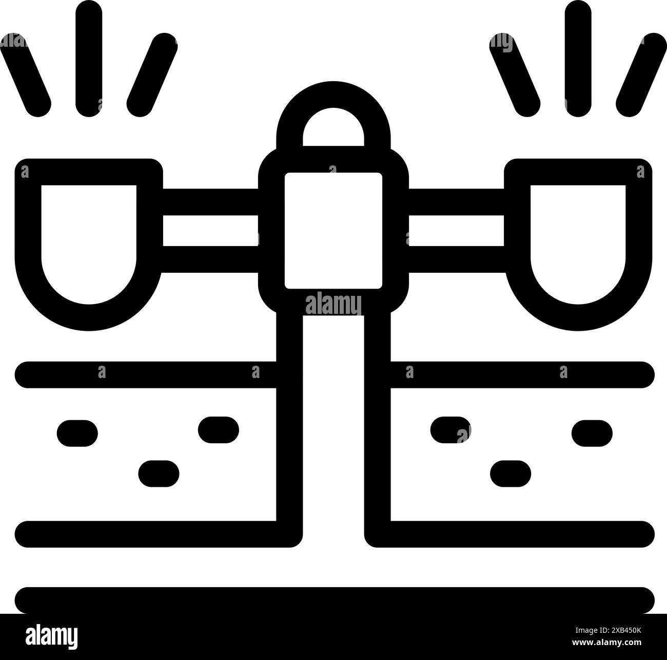 Icona di una macchina per il controllo della compattazione del suolo che misura la densità degli strati del terreno Illustrazione Vettoriale