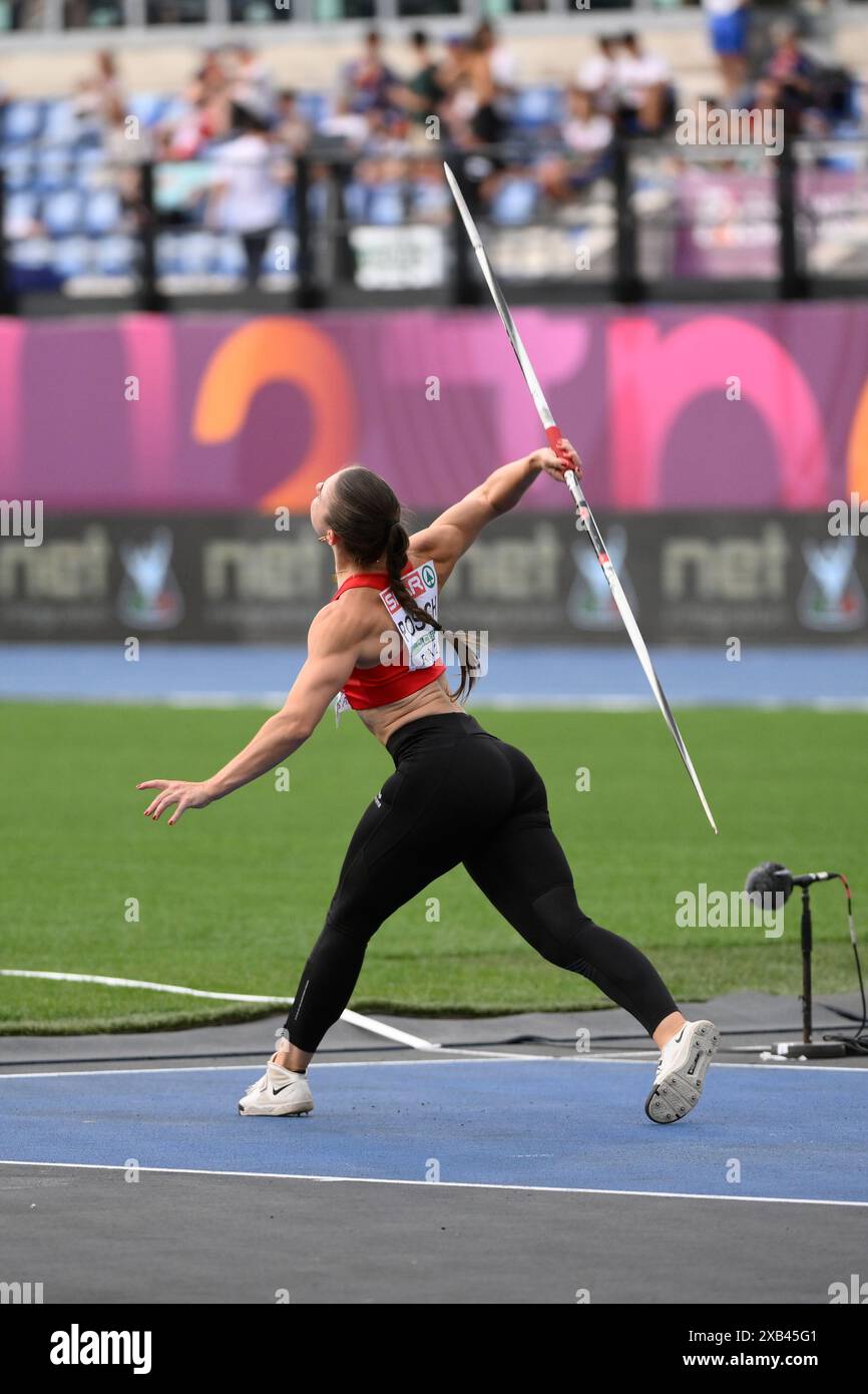 Roma, Italia. 8 giugno 2024. Isabel Posch durante il giorno 2 di European Athletics 08 giugno 2024 allo Stadio Olimpico di Roma crediti: Agenzia fotografica indipendente/Alamy Live News Foto Stock