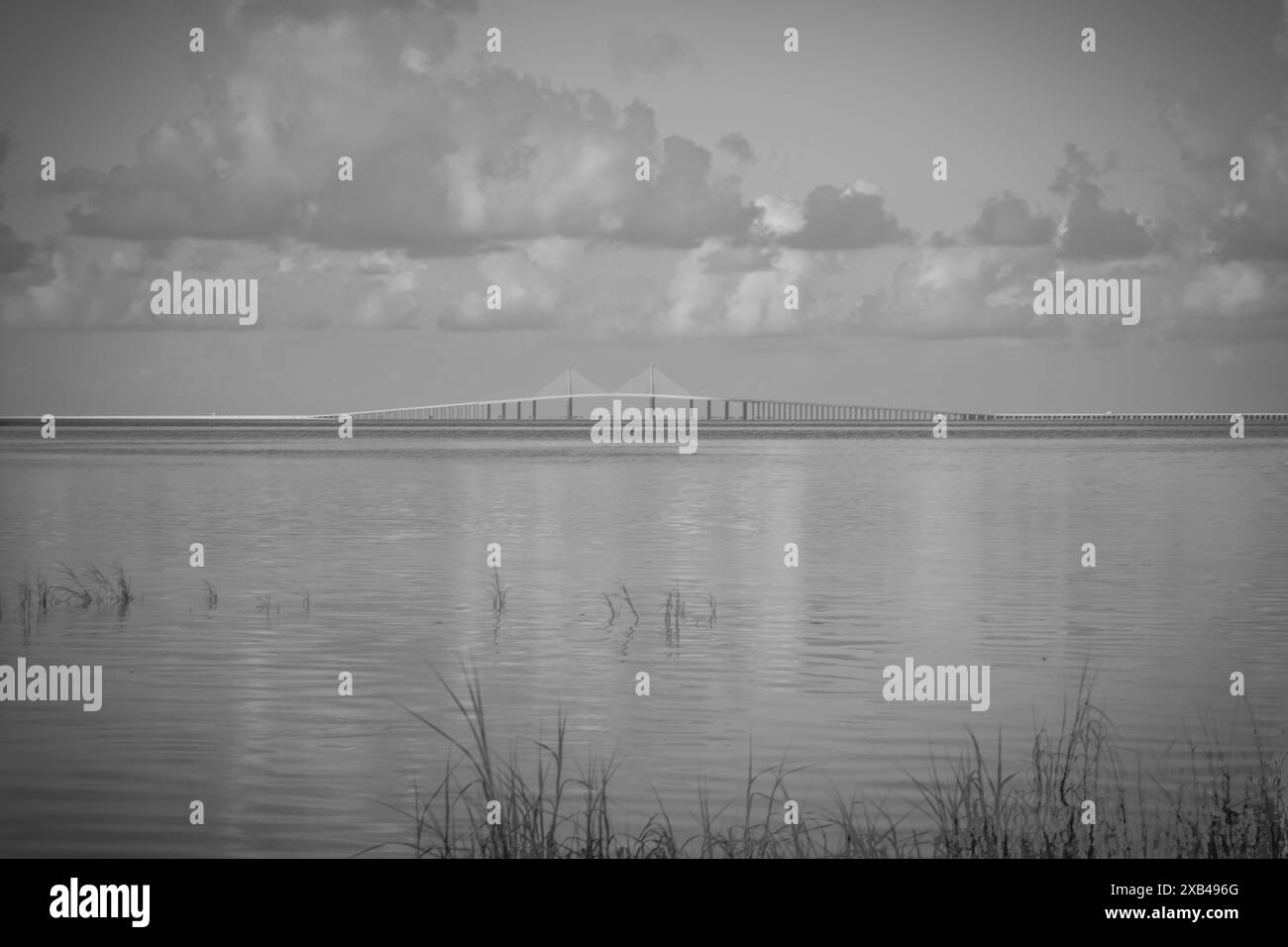 Sunshine Skyway Bridge Tampa Florida Reflection Foto Stock