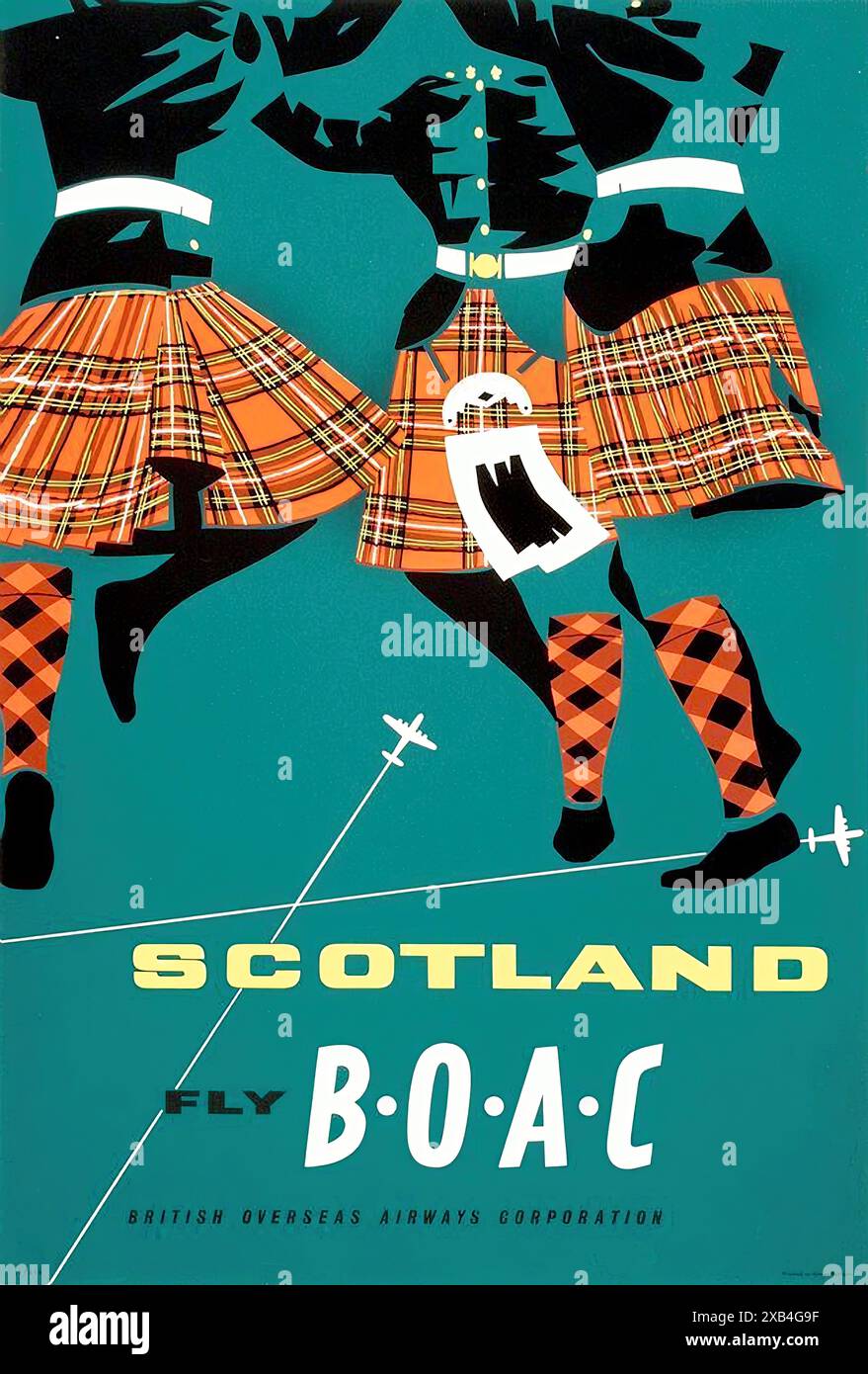 Scotland, Fly BOAC - poster di viaggio d'epoca Foto Stock