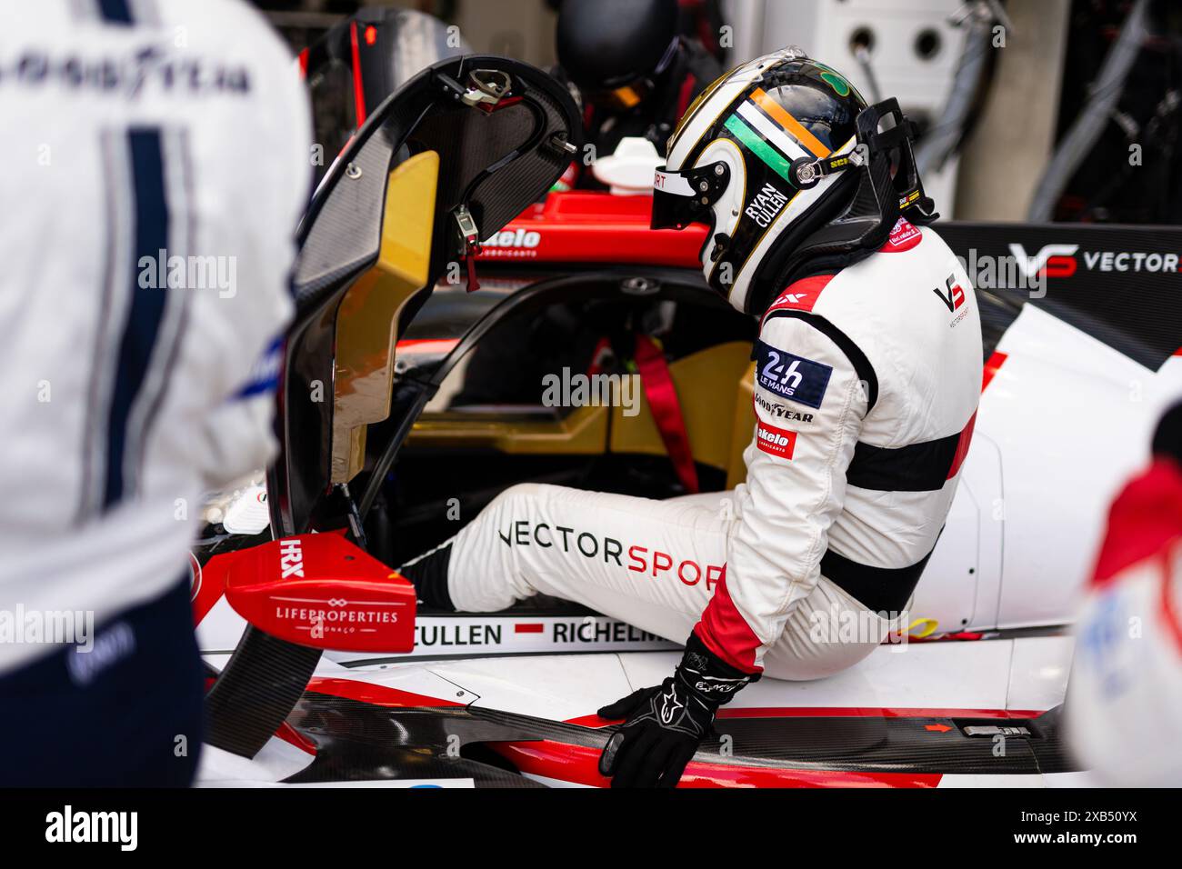 CULLEN Ryan (gbr), Vector Sport, Oreca 07 - Gibson #10, LMP2, ritratto durante le prove libere 1 - test Day della 24 ore di le Mans 2024, 4° round del FIA World Endurance Championship 2024, sul circuito des 24 Heures du Mans, il 9 giugno, 2024 a le Mans, Francia Foto Stock