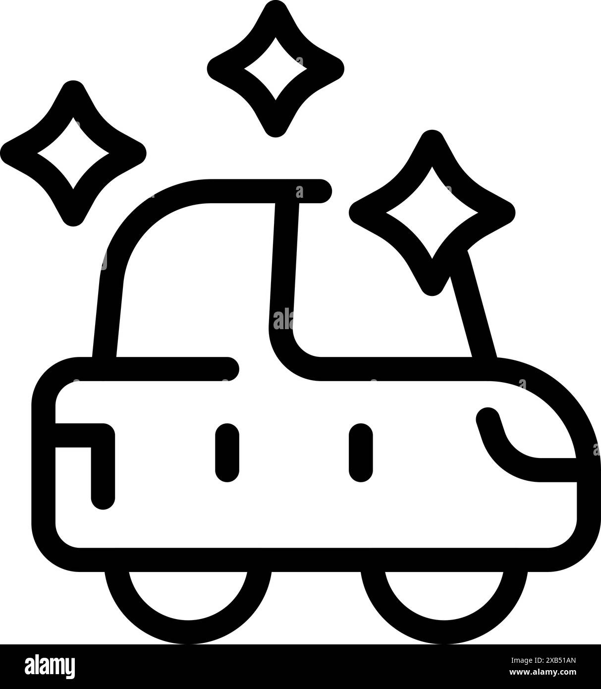 Logo autolavaggio con veicolo luminoso e pulito che simboleggia il servizio di dettaglio dell'auto Illustrazione Vettoriale