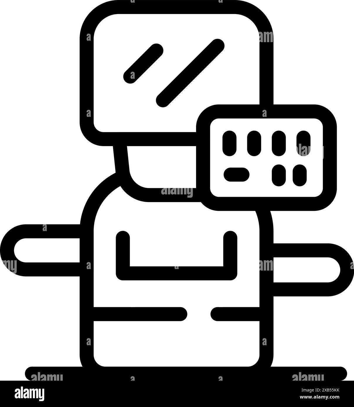 La stampante utilizza cartucce di inchiostro e carta per stampare documenti Illustrazione Vettoriale