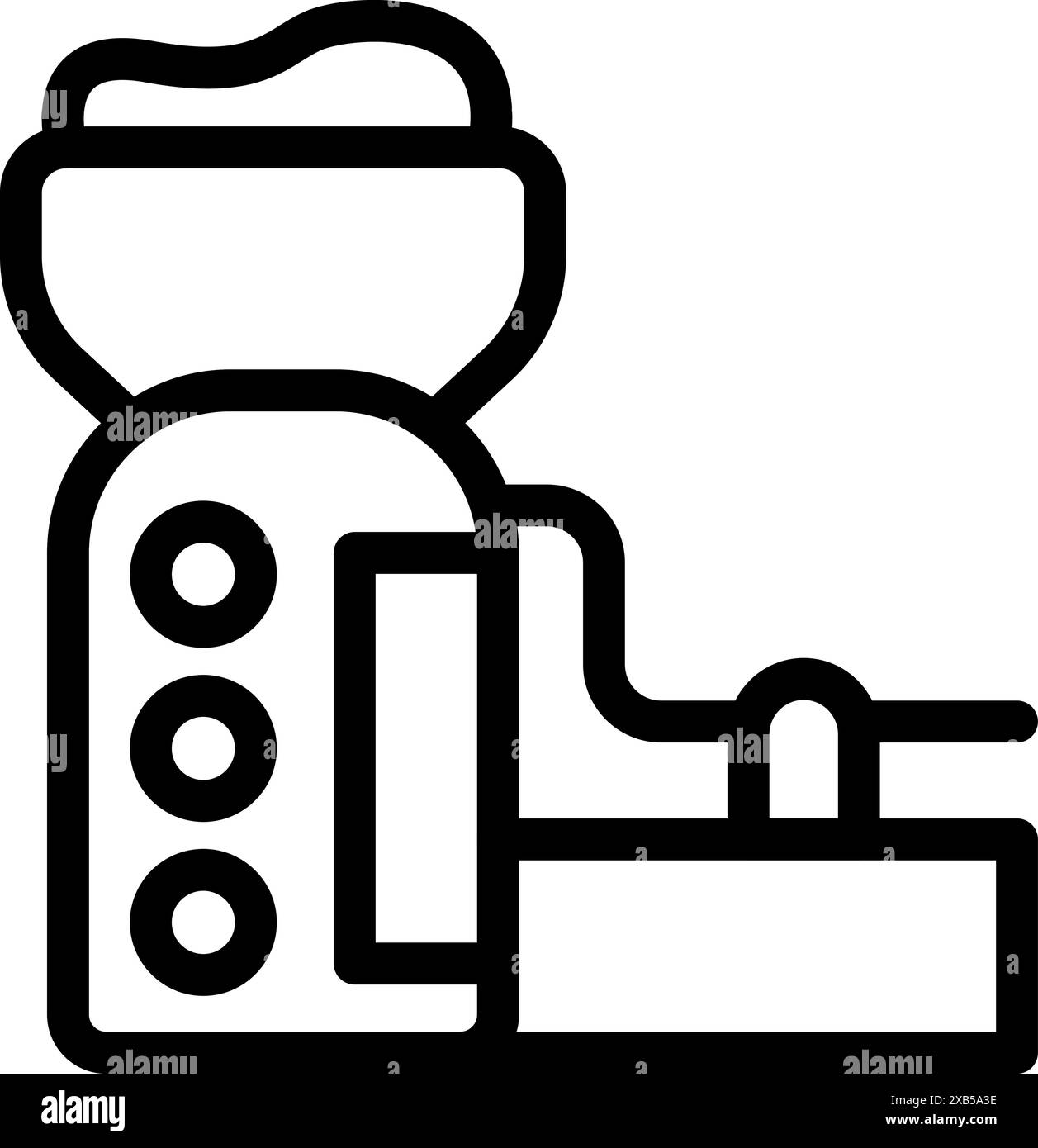 Semplice icona della linea di una macchina professionale per impastare, ideale per cuocere pane e altri dolci Illustrazione Vettoriale