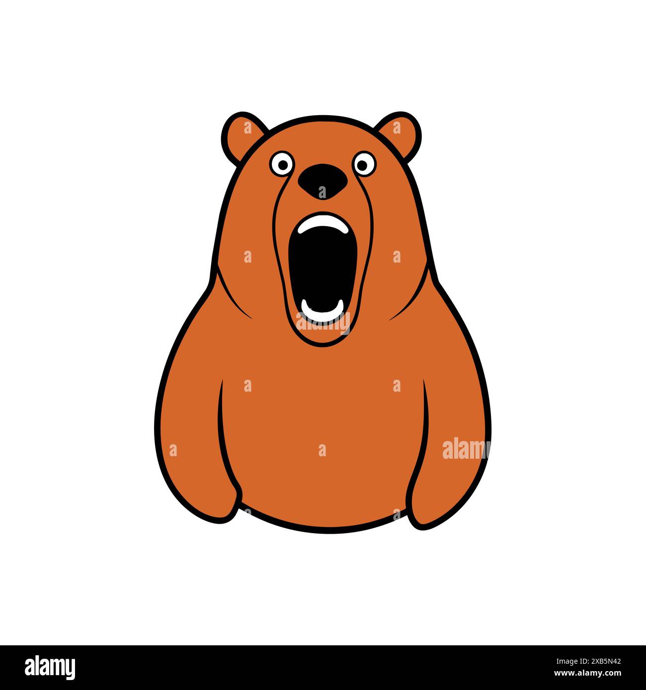 Illustrazione vettoriale dell'icona di Bear Screams. Immagine generata DALL'IA. Clipart icona di deisgn del cartone animato Illustrazione Vettoriale
