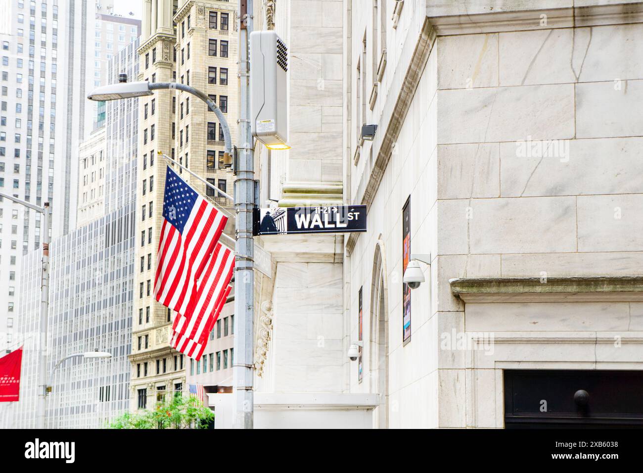 Cartello di Wall Street, New York, New York, Stati Uniti Foto Stock