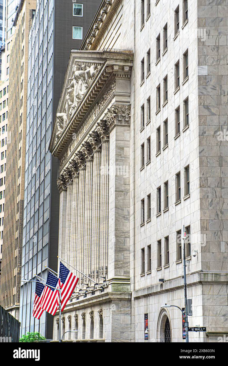 New York Stock Exchange, edificio esterno, New York City, New York, Stati Uniti Foto Stock