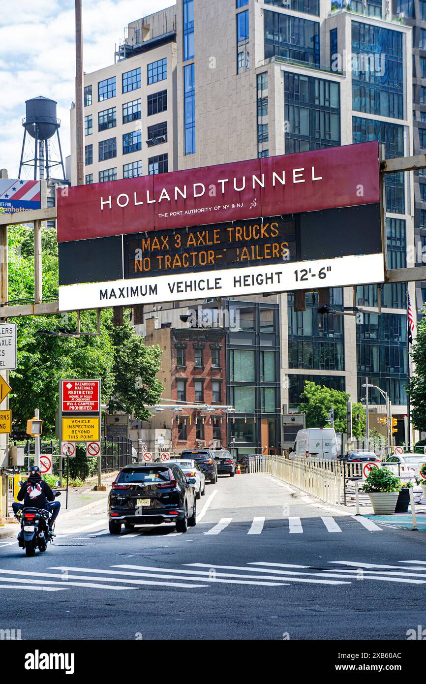 Ingresso Holland Tunnel, New York, New York, Stati Uniti Foto Stock