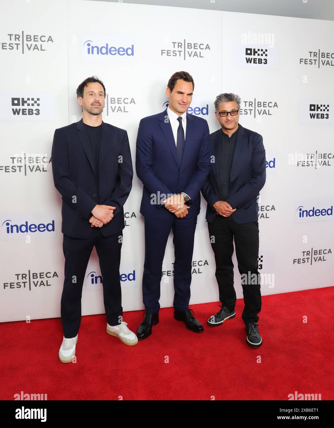 New York, NY. 10 giugno 2024. Roger Federer partecipa alla prima mondiale del documentario Amazon, Federer: 12 Final Days con i registi Asif Kapadia e Joe Sabia al Tribeca Film Festival 2024. @ Veronica Bruno / Alamy Live News Foto Stock