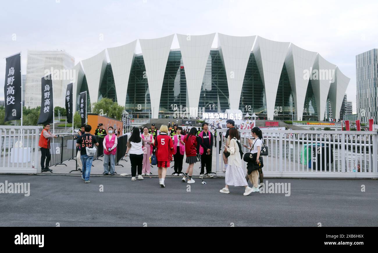 Shanghai, Cina. 11 giugno 2024. La rock band giapponese SPYAIR parteciperà al fan festival per la prima del film anime ''Volleyball Teen Junkyard Battle'' presso l'Oriental Sports Center di Shanghai, Cina, il 10 giugno 2024. (Foto di Costfoto/NurPhoto) credito: NurPhoto SRL/Alamy Live News Foto Stock