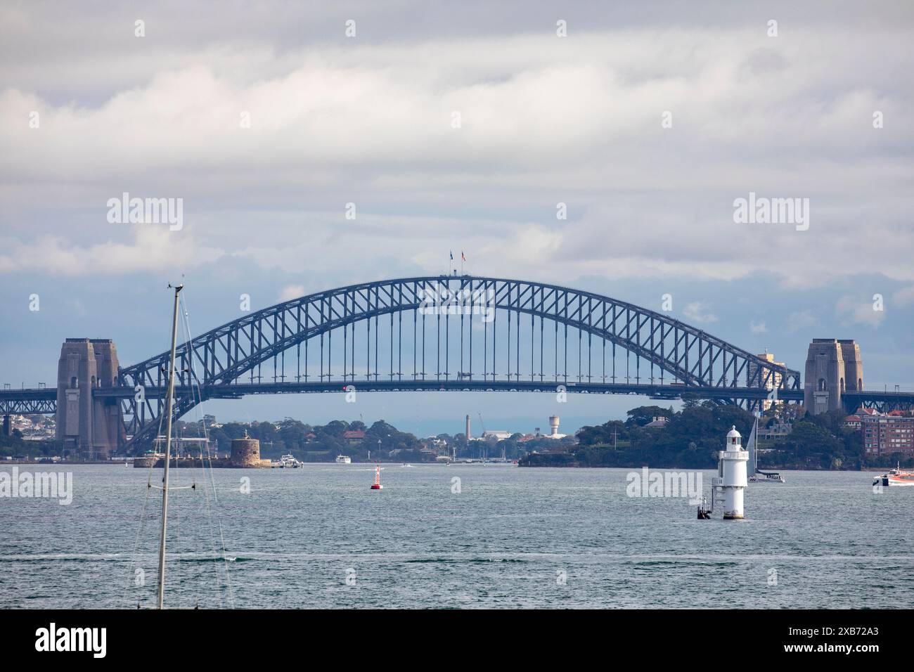 Il ponte del porto di Sydney e il porto di Sydney sono visti dalla costa orientale dei sobborghi di Sydney, dal nuovo Galles del Sud, dall'Australia Foto Stock