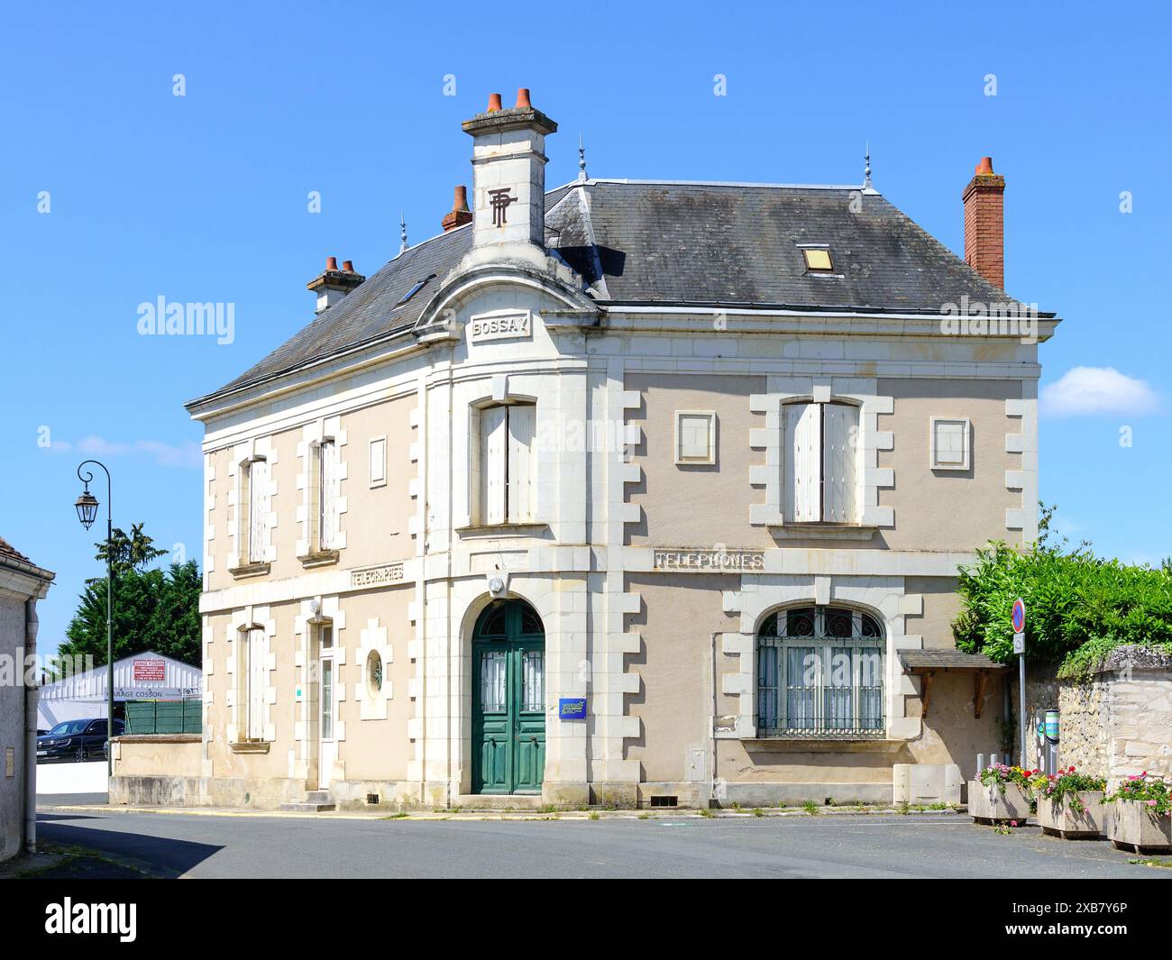 Il primo ha chiuso la Poste / Ufficio postale di Bossay-sur-Claise, Indre-et-Loire (37), Francia. Foto Stock