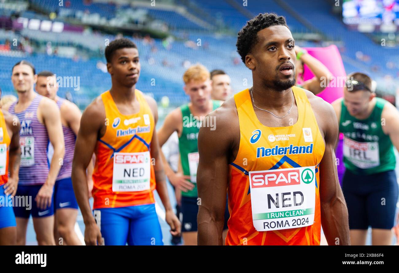 ROMA - Isayah Boers e Isaya Klein Ikkink in azione nella staffetta maschile 4x400 m nella quinta giornata dei Campionati europei di atletica leggera. ANP IRIS VAN DEN BROEK Foto Stock
