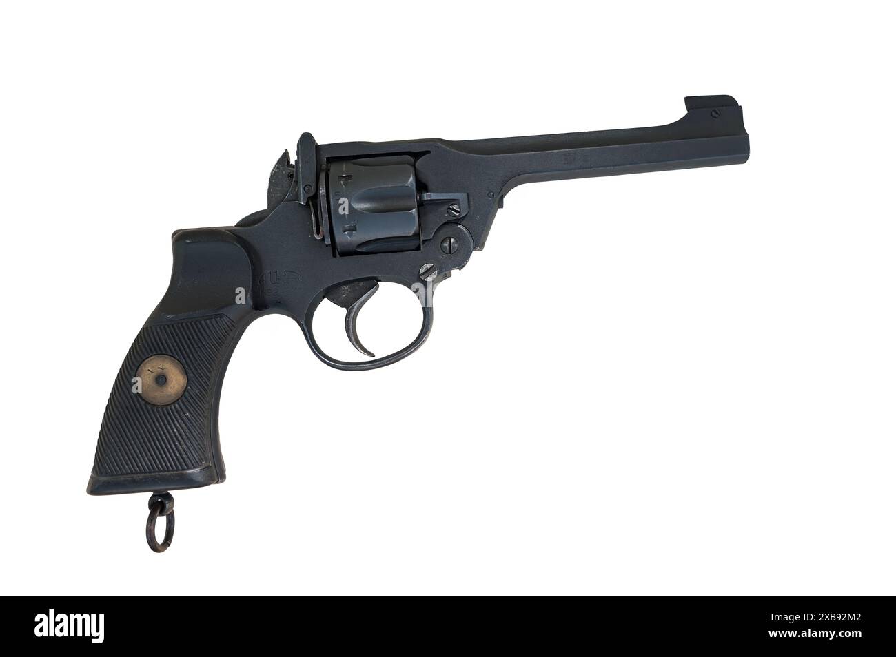 Un revolver britannico Albion Enfield No.2 MK i ad alta velocità che usava il proiettile S&W del .38 Foto Stock