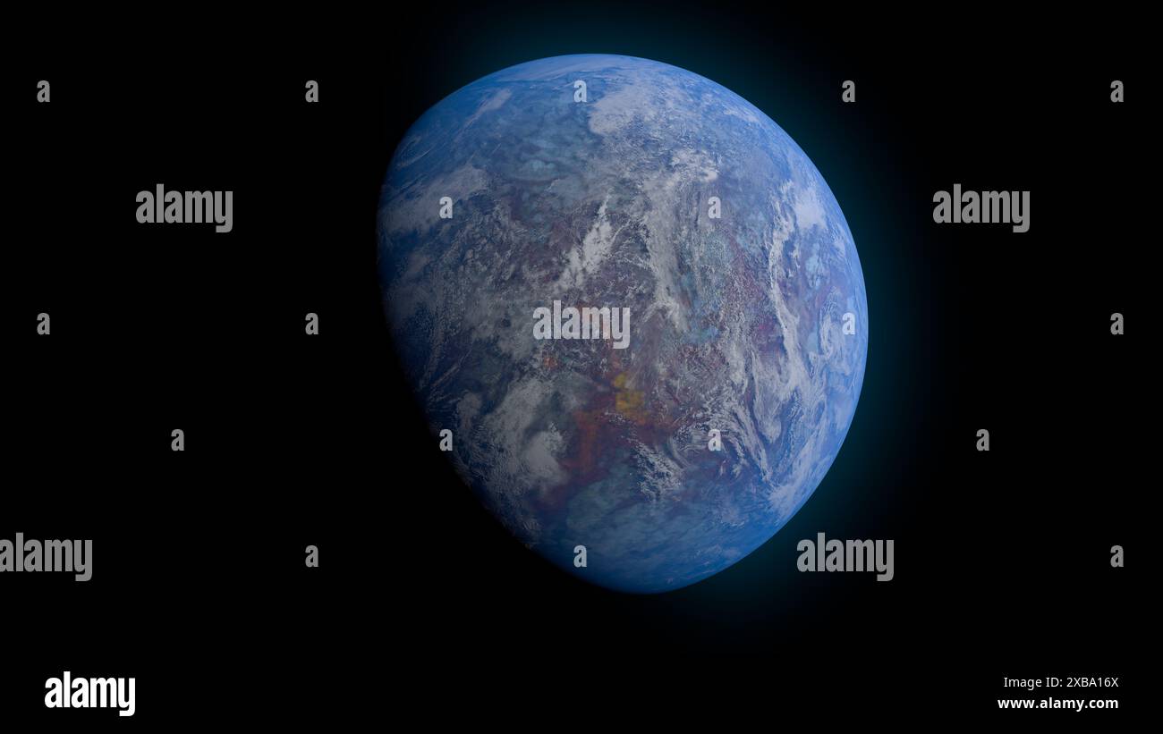 Kepler-452b, il primo pianeta di dimensioni approssimative terrestri che si trova nella zona abitabile di una stella simile al Sole, la regione orbitale in cui un pianeta simile alla Terra Foto Stock
